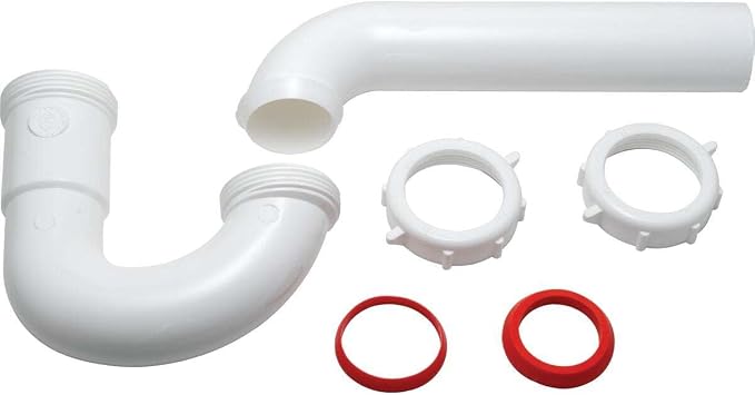 Plumb Pak 400WK Plastic P-Trap Kit with Reducing Washer, 1.5" or 1.25", White