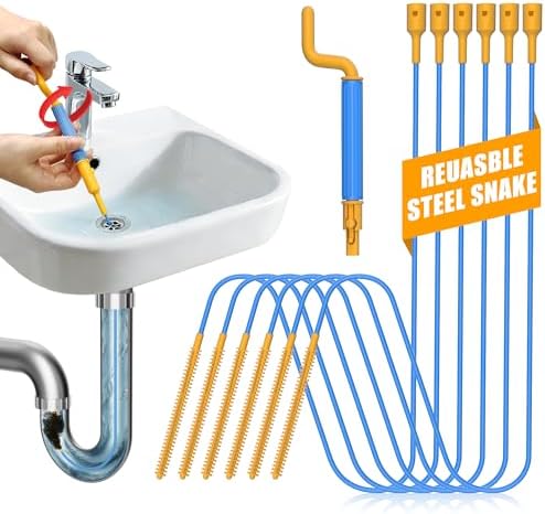 EastLink 30-Inch Drain Snake Hair Drain Clog Remover, Reusable Shower Snake