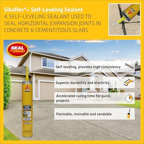 SIKA Sikaflex Self Leveling Sealant, Gray, Polyurethane, 29 fl oz, Waterproof, Self-Leveling for Sealing Horizontal Expansion Joints in Concrete