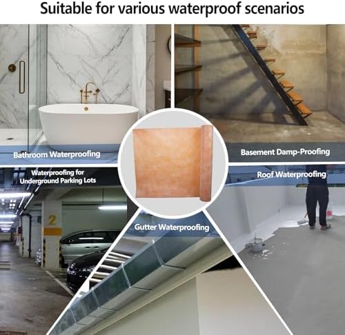 3.3 FT x 98.5 FT Waterproof Membrane for Shower, 23.6 mils Thick
