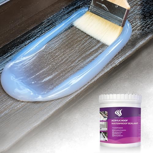 Waterproof Sealant, Clear,2 lbs, Transparent, Basement Walls, roof, Bathroom Interior/Exterior Waterproof Coating-Covering 20 Square feet