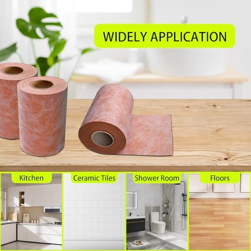 Waterproof Membrane 23.6mils 9.8in x 49Ft/40 Sq Ft Tile Membrane for Shower