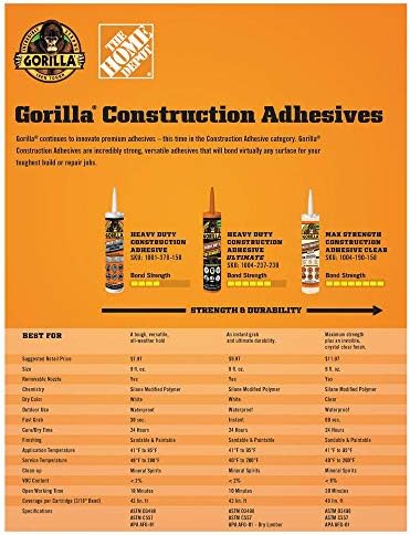 GORILLA 9 oz. Construction Adhesive (12-Pack)