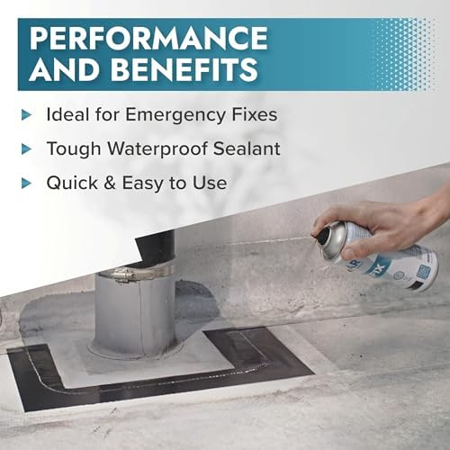 Polar Black Leak Fix Spray - 6 x 13.5fl. oz - Waterproof Roof Sealant - Instantly Seals Leaks and Cracks, for Lasting Protection on Roofs, Drainpipes & Gutter Repairs- for Interior and Exterior Use