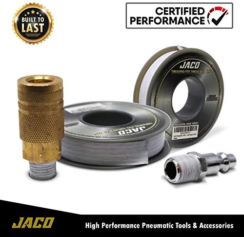 JACO ThreadPro High-Density Thread Seal Tape - 1/2" x 125 ft. (Mega Roll) | Professional PTFE Pipe Sealant | Plumbers Tape (2-Pack)