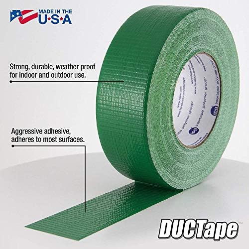 IPG JobSite DUCTape, Colored Duct Tape, 1.88" x 60 yd, Green (Single Roll)
