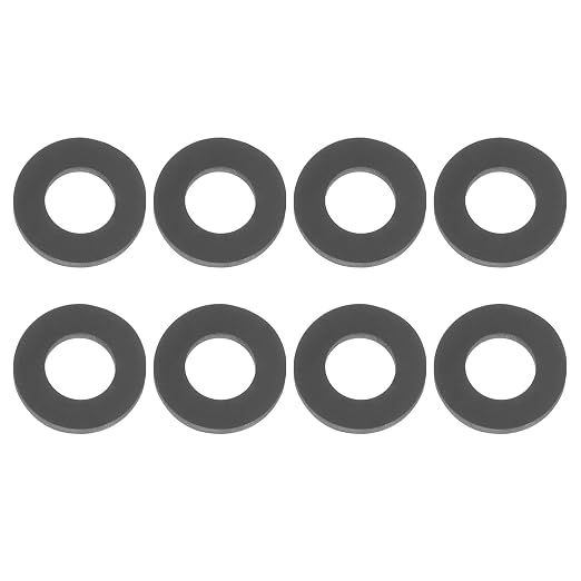 PATIKIL M8 Silicone Flat Washer, 8 Pcs 8mm ID 15mm OD Plain Washer Grommets O-Ring Sealing Gasket Spacer for Faucet Pipe Water Hose Shower Door Handles, Black
