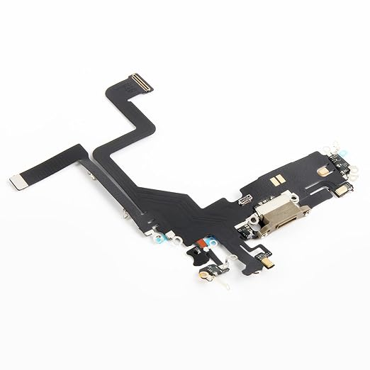 for iPhone 14 Pro Lightning Charging Port Replacement (Gold) USB Dock Connector Flex Cable Assembly with Waterproof Tape Tool Kit A2890 A2650 A2889 A2892