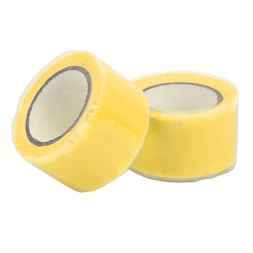Walfront Self Fusing Silicone Tape, Silicone Repair Tape 2 Pack 1.5m X 2.5cm, Pipe and Hose Wrap, 76 to 500°F Heat Resistance, for Plumbing Emergency Leak Repair (Yellow)