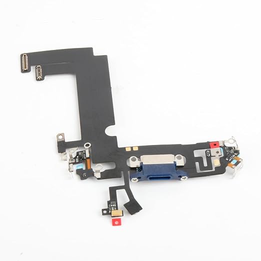 for iPhone 12 mini Lightning Charging Port Replacement Black Dock Connector Flex Cable Assembly with Waterproof Tape & Tool Kit A2176 A2398 A2400 A2399 (Blue)