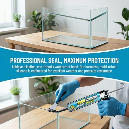 Tylove 9900 Aquarium Sealant – Waterproof & Non-Cracking Lap Sealant for Fish Tanks, Ponds and Garden Landscaping | UV-Resistant, 10-Year Durability（Black）