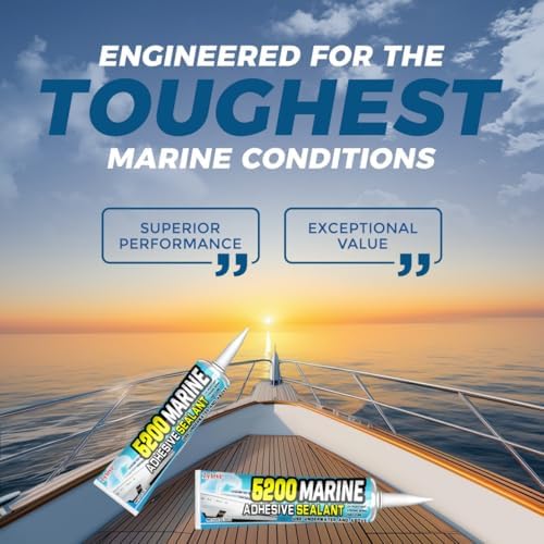 5200 Marine Sealant Adhesive Fast Cure - Permanent, Watertight Bonding and Sealing - UV Resistant, Above & Below Waterline- for Boats, Hulls, Decks & RVs,Pond Sealant 3oz (1Pack Black)