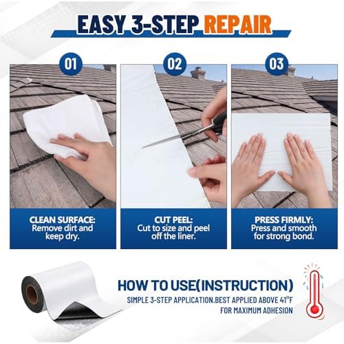 12" x 32' Roof Repair Tape, Weatherproof Flashing Membrane