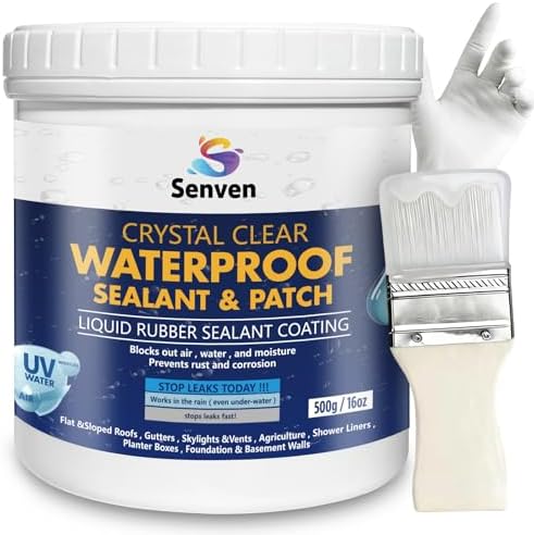 Transparent Waterproof Sealant Waterproof Coating 16oz Invisible Waterproofs Agent Indoor & Outdoor Waterproofs Sealant Clear, Roofs, Walls, Garden, Terraces, Waterproofing Adhesive Glue Water Proof
