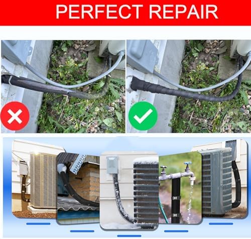 Pipe Insulation Wrap 2" x16FT Self-Adhesive Foam Tape, Weatherproof Insulation for Outdoor Water Pipes, Freeze Protection for Copper/PVC/PEX/AC Lines, Easy Cut-to-Size Stick Installation