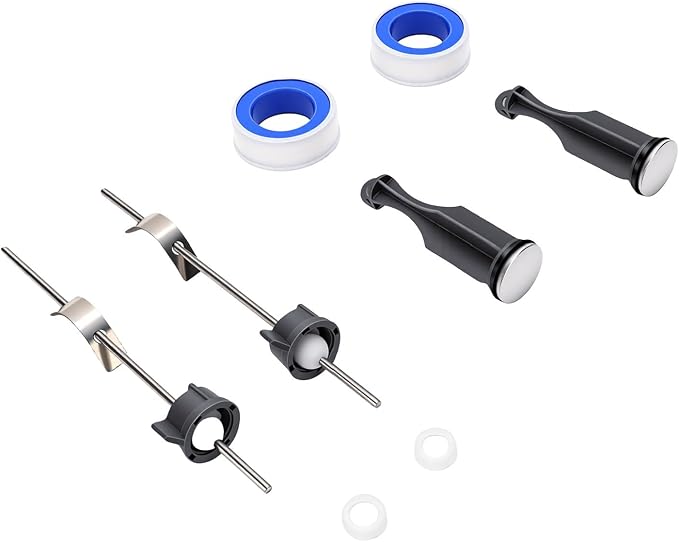 Sink Drain Fittings Replacement for Price with 2 Drain Stoppers, 2 Pivot Rods, PTFE Tapes, Bathroom Sink Plug Assembly Repair Kit for Lavatory