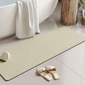 Super Absorbent & Non-Slip Bath Mat Kit | Waterproof Drip Rail, Shower Floor Protector & Door Seal Strip | Cut-to-Fit for Tub & Shower (Beige, 47''x16'')