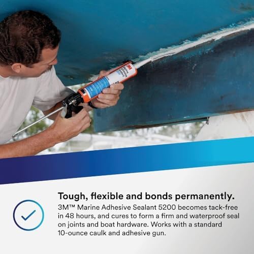 3M Marine Adhesive Sealant 5200, White, 3 oz Tube
