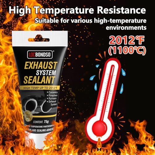 LOCBONDSO Muffler Repair Kit, Heat Resistant Exhaust Sealant, 2.6 oz