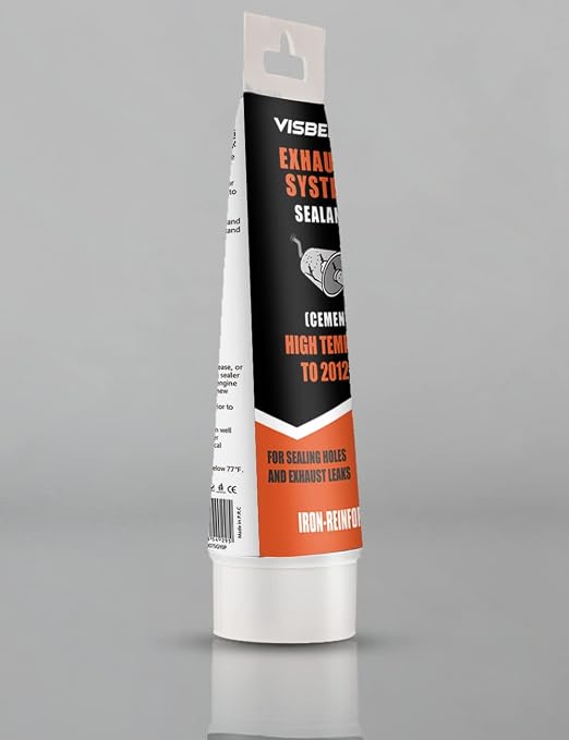 Visbella Auto Vehicle Exhaust System Sealant, Non-Slumping Professional Repair Crack Adhesive Super Glue Sealer for Car Mufflers, Tailpipes, Catalytic Converters (Tube, Gram, 75)