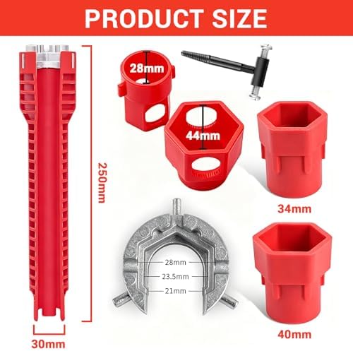 14-in-1 Multi-Functional Plumbers Wrench, Universal Faucet and Sink Installer Tool for Kitchen & Bathroom, Tight Spaces Tub Drain Removal, 4 in 1 Water Pipe Wrenchv