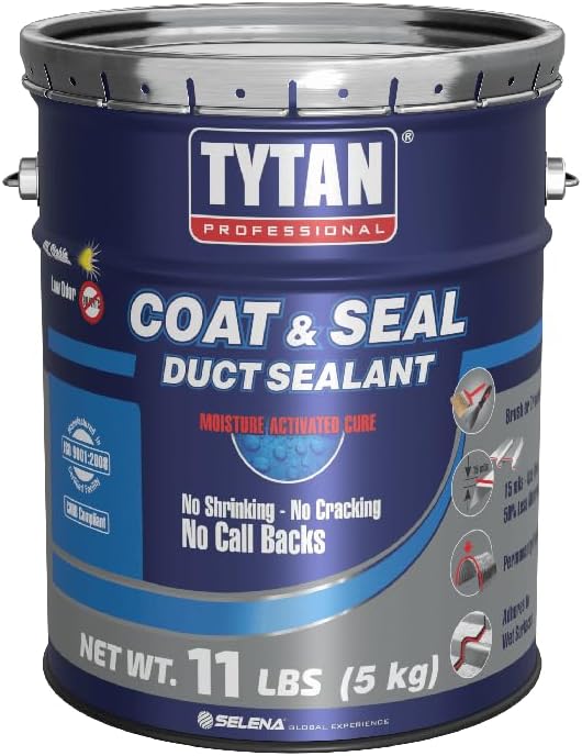Coat & Seal Waterproof Sealant, Easy-to-Apply Paste, No Primer Required, Apply to Wet Surfaces, UV Resistant, No Cracking, Ideal for Gutters, Chimneys, Skylights, HVAC Duct Seal, Roofs (1 Gallon)