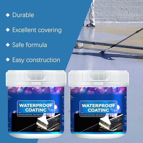 Waterproof Multi-Purpose Polyurethane Coating,Polyurethane Waterproof Coating,Concrete Cracks Holes Leak Repair Cream,for Roofs Walls Concrete Wood Outdoor (E,600g/21.16oz)