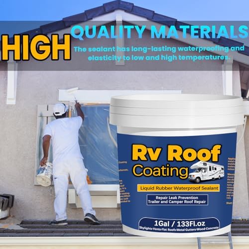 1Gal Liquid Rubber RV Roof Coating White Waterproof Sealant