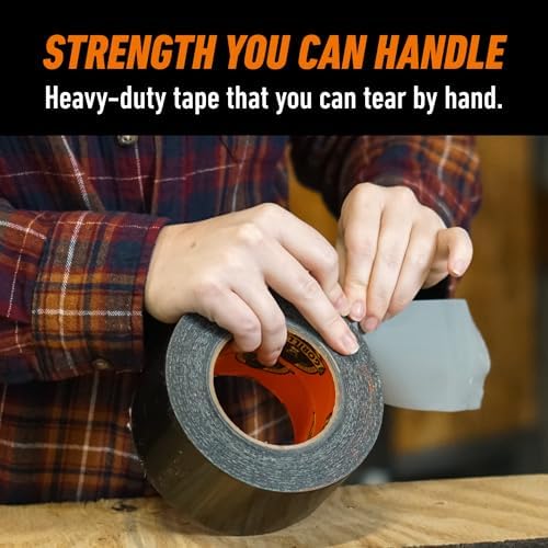 Gorilla Tough & Wide Heavy Duty Duct Tape, Black, 2.88" x 25 yd, 1-Pack