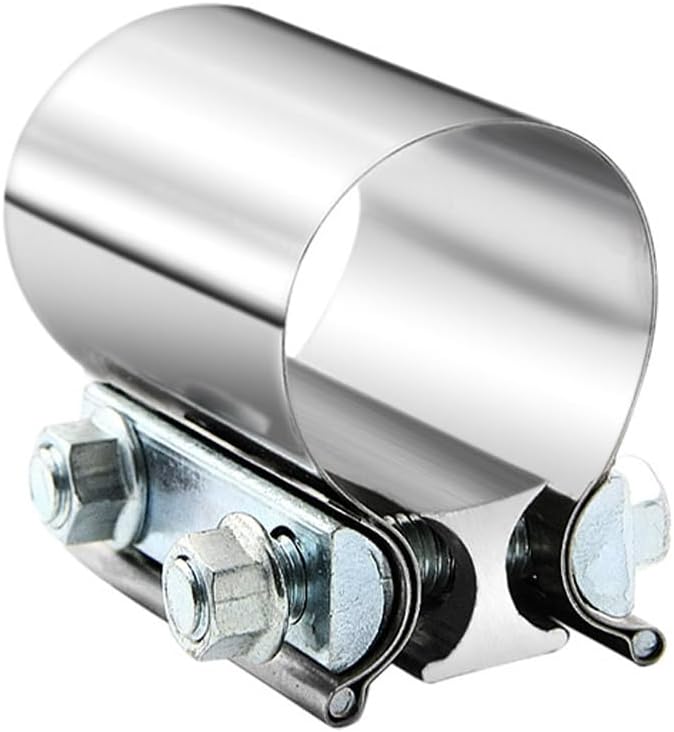 2" 2.0 Inch Exhaust Clamp Butt Joint Band Clamp Sleeve Coupler Stainless Steel 2.0 Inch for Exhaust Pipes, Mufflers and Catalytic Converters (1 PCS)