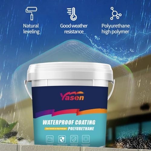 Polyurethane Waterproof Coating, 1000g Waterproof Coating for Wood sealant/Concrete sealant, Super Strong Bonding Waterproof Anti-Leakage Agent, Sealant for Concrete,Wood Wall, Skylight, Rv (White1)
