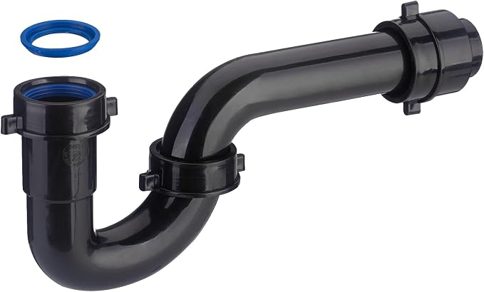 (1 Pack-Black) eflyefly 1-1/2 inch P Trap Kitchen Bathroom Sink Drain Kit