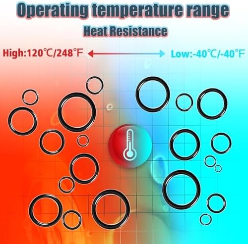 KEZE 400 Pcs Hydraulic O-Ring Flat Face Fittings 9 Size Buna-N 70A O Rings Seal Kit for Hydraulic Fitting,Cylinders,ORS/ORFS Flat Face Hydraulic Fittings (Flat Face Size 1/4"-2")