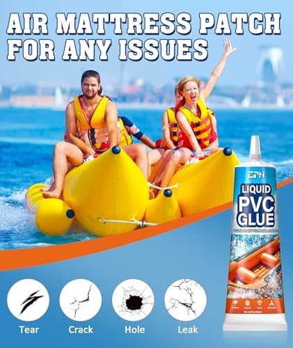 EPN Air Mattress Patch Kit, Waterproof Clear Vinyl Repair Glue, 2 x 80 mL