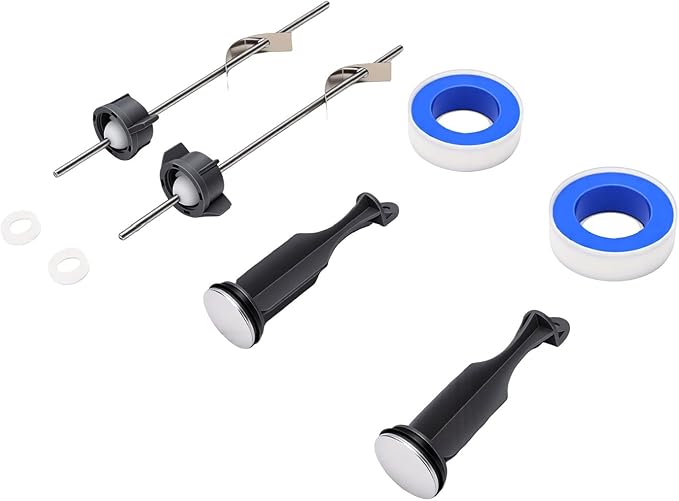 Sink Drain Fittings Replacement for Price with 2 Drain Stoppers, 2 Pivot Rods, PTFE Tapes, Bathroom Sink Plug Assembly Repair Kit for Lavatory