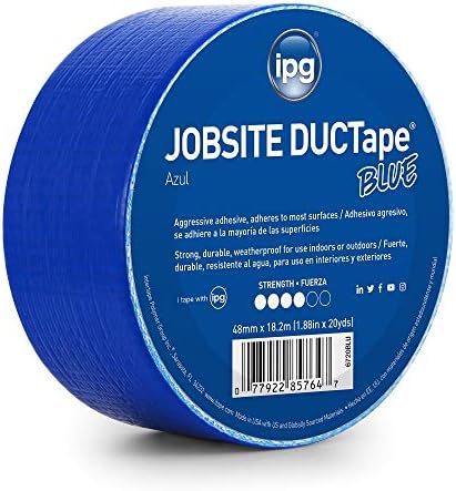 IPG 6720BLU JobSite DUCTape, Colored Duct Tape, 1.88" x 20 yd, Blue (Single Roll)