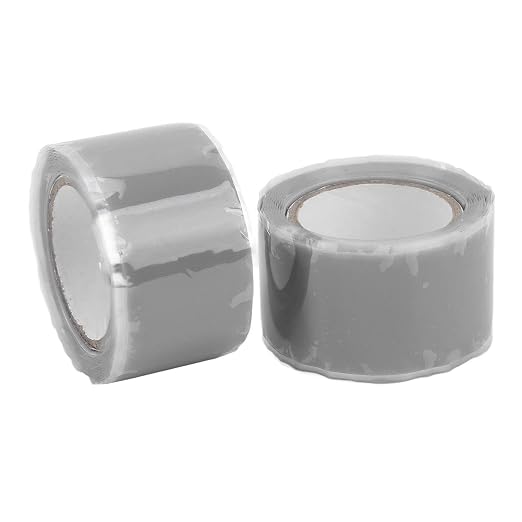 Walfront Self Fusing Silicone Tape, Silicone Repair Tape 2 Pack 1.5m X 2.5cm, Pipe and Hose Wrap, 76 to 500°F Heat Resistance, for Plumbing Emergency Leak Repair (Grey)