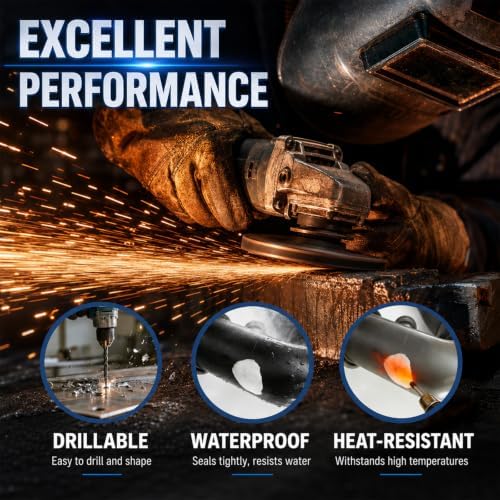 Strong Clay Iron Adhesive, Steel Reinforced Epoxy Putty, Repair Putty Waterproof, Heat Resistant Drillable, Filler for Metal PVC Pipe, Plastic Wood Ceramic, Easy Operation, Strong Adhesion (3PCS)