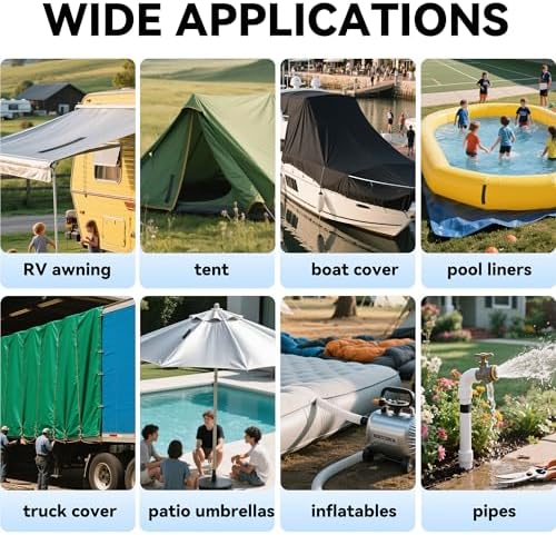 RV Awning Repair Tape: 3" x 30FT Black Fabric Heavy Duty Waterproof Patch Kit for Sail Tent Boat Cover Outdoor Repair