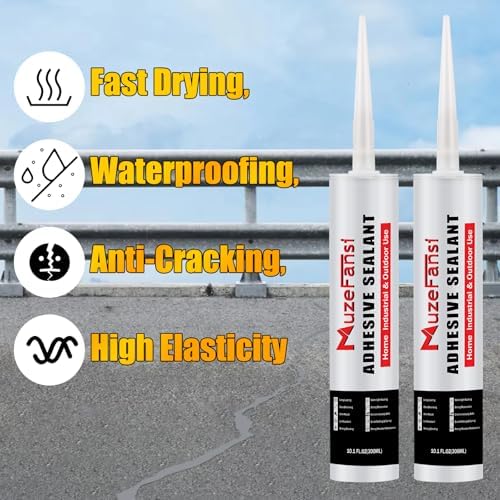 Cement Crack Filler, Concrete Crack Repair Sealant,Flexible Self-Leveling Sealant for Horizontal Surfaces, 10.1 fl. oz (4 Pack, Gray)