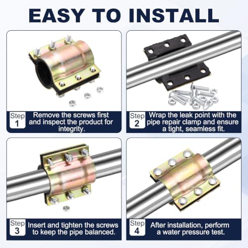 HARFINGTON Water Pipe Repair Leak Sealer Clamp 6-1/9" ID Pipe Repair Kit