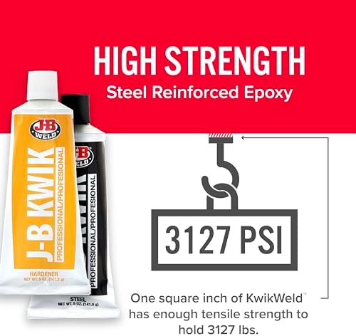 J-B Weld 8271 KwikWeld Professional Size Steel Reinforced Epoxy Twin Pack - 10 oz.