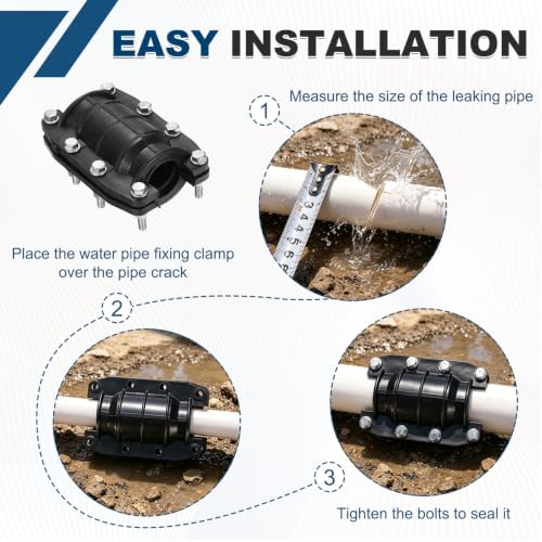 HDPE Pipe Repair Clamp for 1" Pipe OD, Emergency Pipe Repair Kit