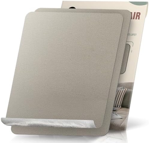 OAZ 2 Pieces 9 x 11 inch Canvas Repair Patches Canvas Fabric Patch Self-Adhesive Fabric Repair Tape Waterproof Outdoor Gear Patch Kit for Boat Cover Awning Sofa Chair Couch Tent Bag (Ivory Gray)