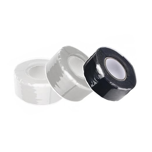 SKYPRO 3 Rolls Self Fusing Silicone Tape 0.98 inch x 9.84 ft Black/White/Grey Waterproof Rescue Tape for Emergency Pipeline Plumbing Repair Cable Winding Insulating