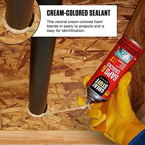 Great Stuff Gaps & Cracks | Insulating Foam Sealant, 20 oz. – Straw, Cream (12 Pack)