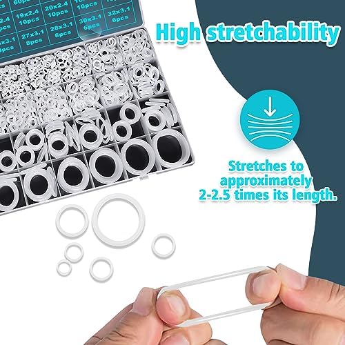 KEZE 1228 Pcs 32 Size Clear Food Grade Silicone O Rings Assortment Kit with Pick and Hook,White Heat Resistance VMQ Seal O Ring Set Metric OD:4-32mm