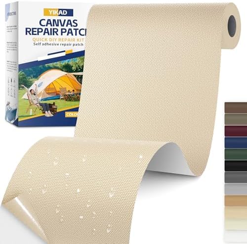 Fabric Repair Tape, Self Adhesive Canvas Repair Patch Kit LightBeige 4"x71"