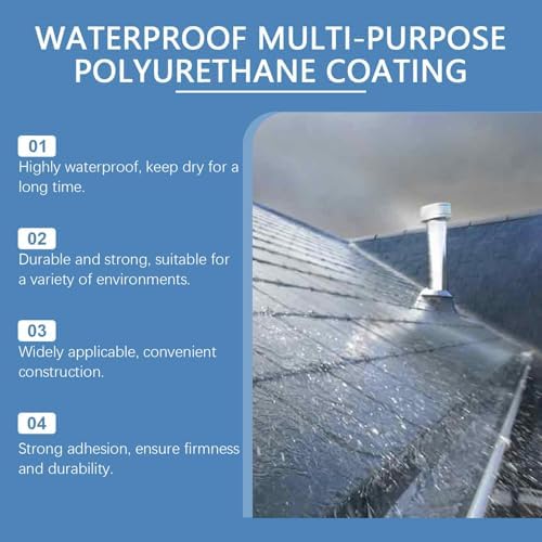 Waterproof Multi-Purpose Polyurethane Coating,Polyurethane Waterproof Coating,Concrete Cracks Holes Leak Repair Cream,for Roofs Walls Concrete Wood Outdoor (E,1000g/35.27oz)