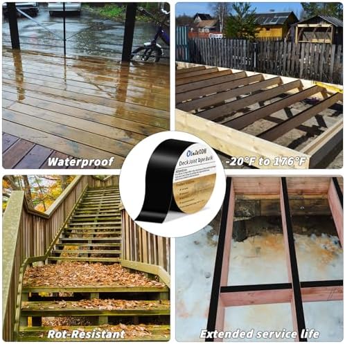 Oleitodh 10 Rolls Joist Tape Decks Bulk Flashing Tape for decking 2 Inch x 50' Weatherproof Butyl Sealant Deck Tape Joist-Beam Joist Tape for Wood Joists Decks Roof
